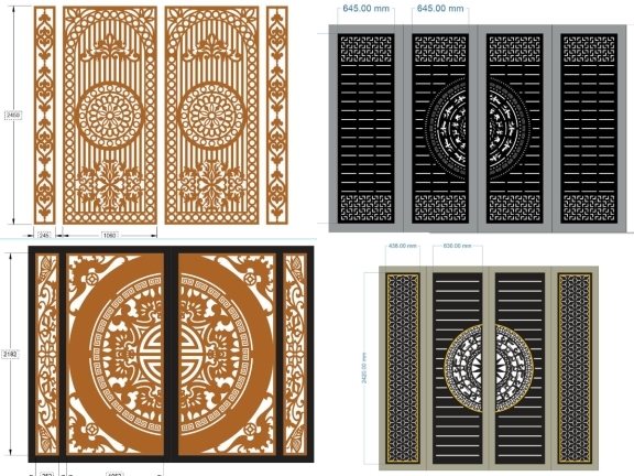 File mẫu 17 cổng 4 cánh hiện đại