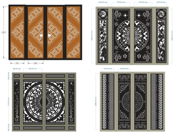 Mẫu BST 10 file cổng 4 cánh