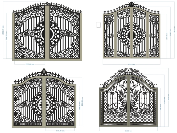 Mẫu Cổng 2 Cánh Có Vòm Đối Xứng Tinh Tế