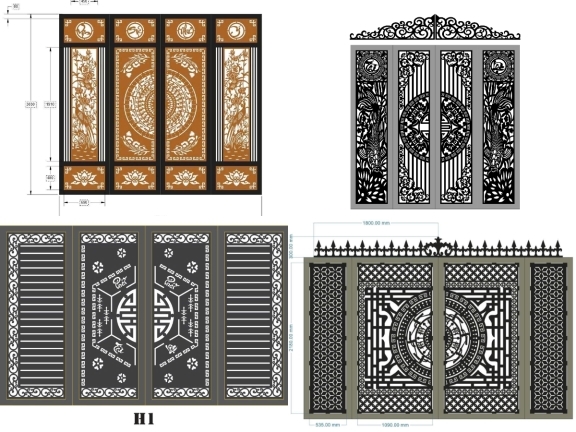 Mẫu cổng 4 cánh đẹp nhất hiện nay