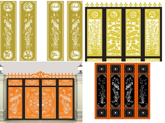 Mẫu Cổng 4 Cánh Hoa Sen CNC Tinh Xảo