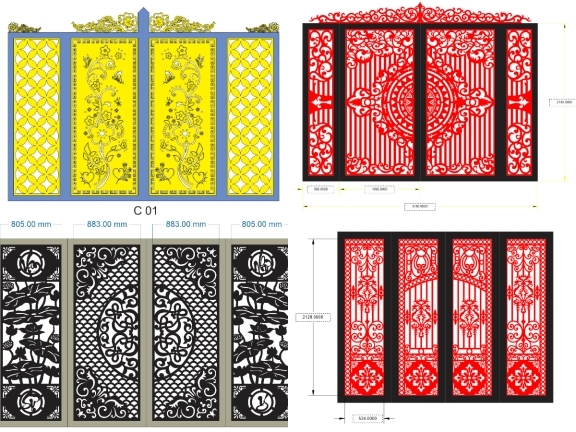 Mẫu cổng 4 cánh mới nhất