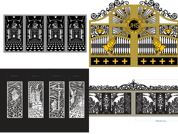 Mẫu Cổng Công Giáo Hoa Văn Tinh Tế Đẹp Mắt