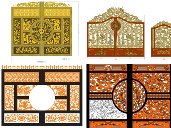 Mẫu Cổng Tứ Linh Sang Trọng Cực Đẹp