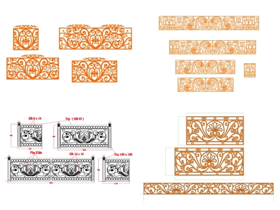 Mẫu lan can CNC hiện đại