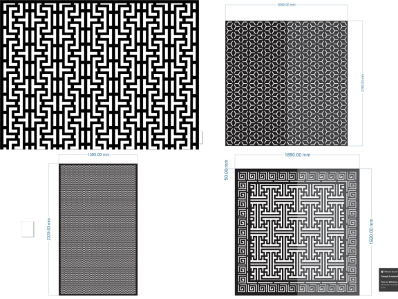 Mẫu Vách Ngăn Họa Tiết Đơn Giản CNC