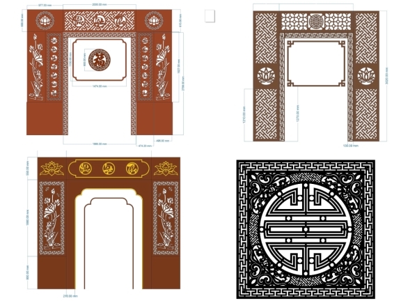 Mẫu Vách Thờ CNC Cho Nhà Phố