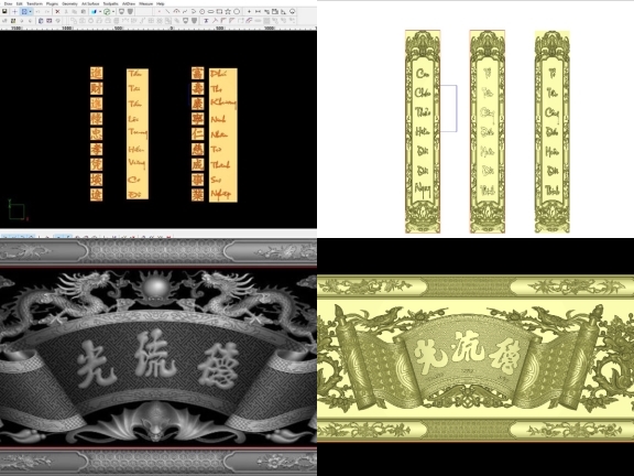 Sưu tập 20 mẫu Jdpaint câu đối CNC rất đẹp
