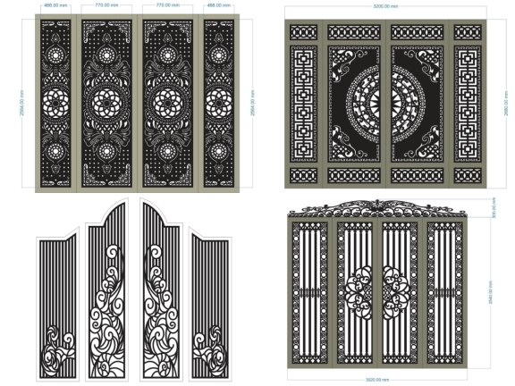 Thiết kế 11 mẫu cổng 4 cánh mới nhất