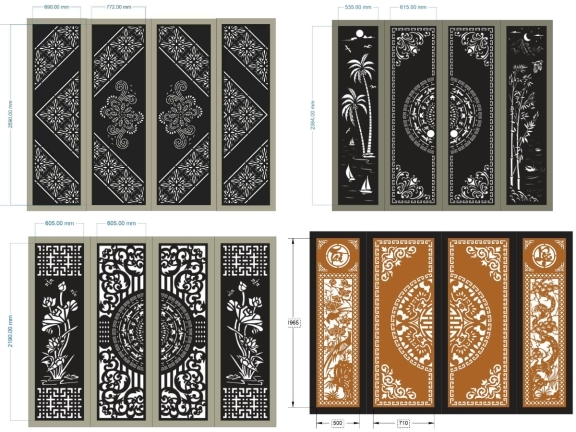 Thiết kế bộ 10 mẫu cổng 4 cánh hot