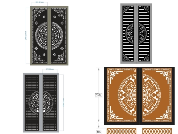 Thiết kế mẫu cnc cổng 2 cánh trống đồng