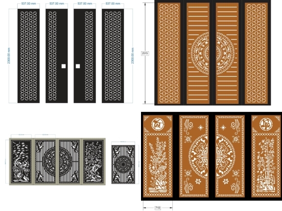 Thiết kế mẫu cổng 4 cánh 15 bộ