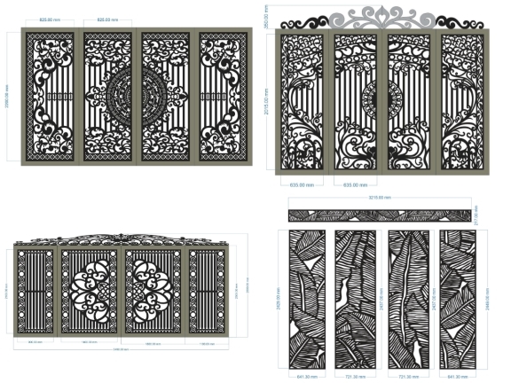 Thiết kế mẫu cổng 4 cánh bộ 10 mẫu