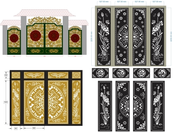 Thiết kế mẫu cổng hoa sen mới hiện nay