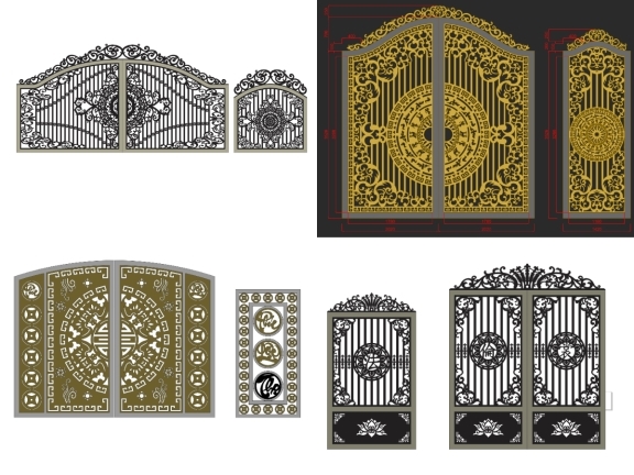 Tổng hợp 5 mẫu cổng 2 cánh có cổng phụ