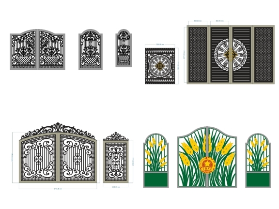 Tổng hợp 8 mẫu cổng 2 cánh có cổng phụ