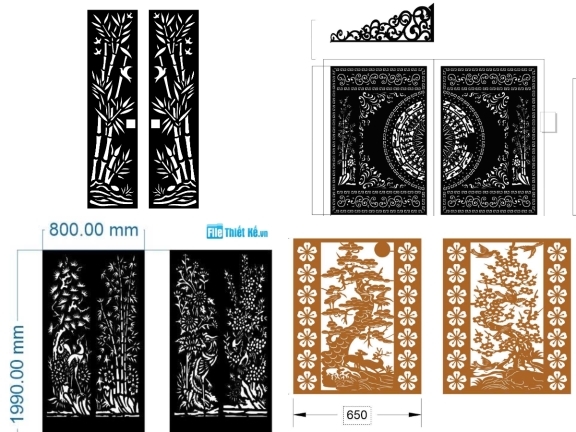 BST 10 mẫu cổng 2 cánh trúc mới nhất