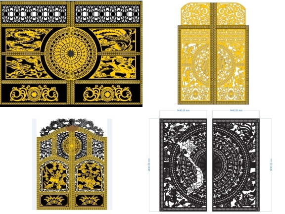 Tổng hợp 8 mẫu cổng 2 cánh tứ linh