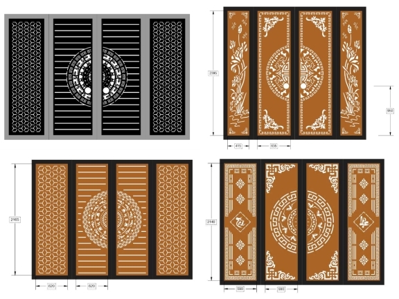 Tổng hợp 10 mẫu cổng 4 cánh trống đồng mới