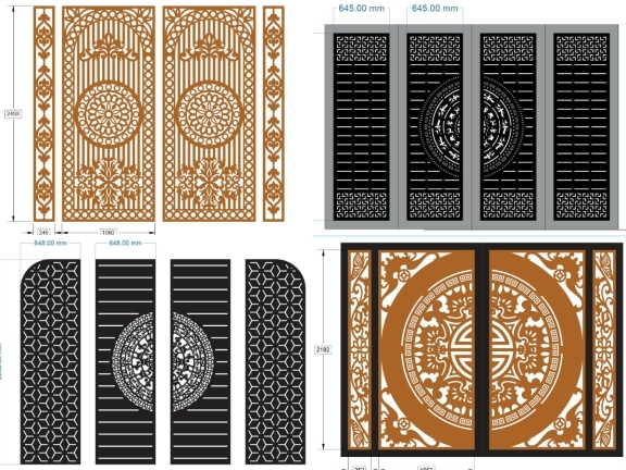 BST 10 mẫu cổng 4 cánh trống đồng