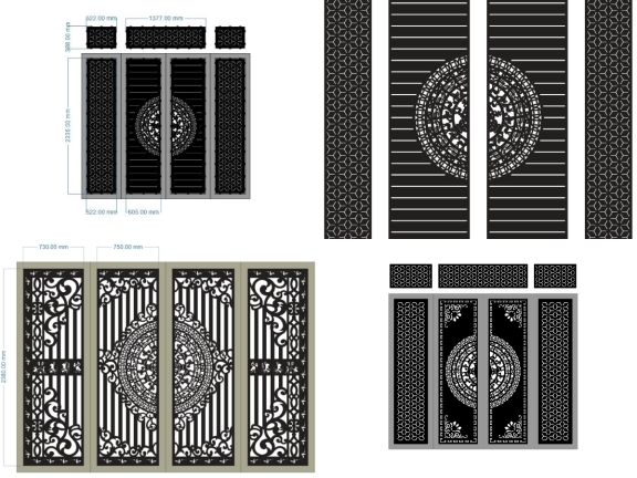 BST 10 mẫu cổng 4 cánh trống đồng mới