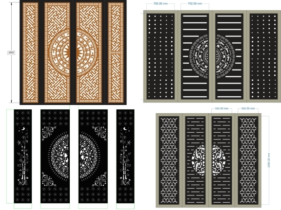 BST 10 mẫu cổng 4 cánh trống đồng mới đẹp mắt