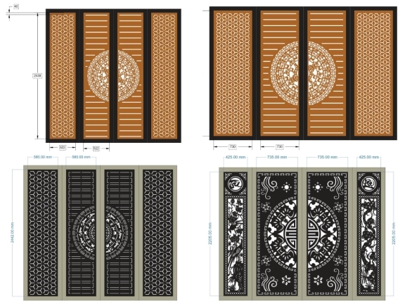 Top 10 mẫu cổng 4 cánh trống đồng mới nhất