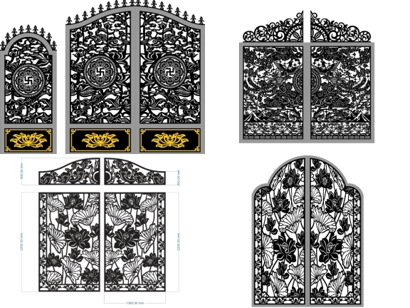 Tổng hợp 10 mẫu cổng chùa 2 cánh mới