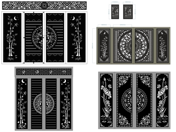 BST 10 mẫu cổng trống đồng trúc