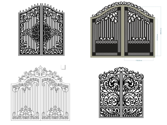 Tổng hợp 10 mẫu cổng 2 cánh mái vòm