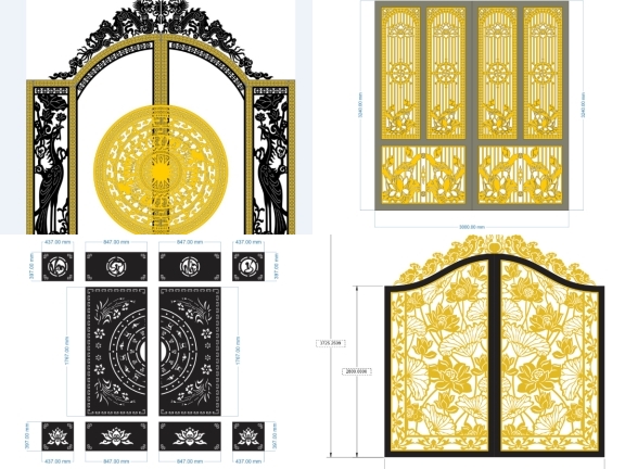 Tổng hợp 8 mẫu cổng hoa sen 2 cánh