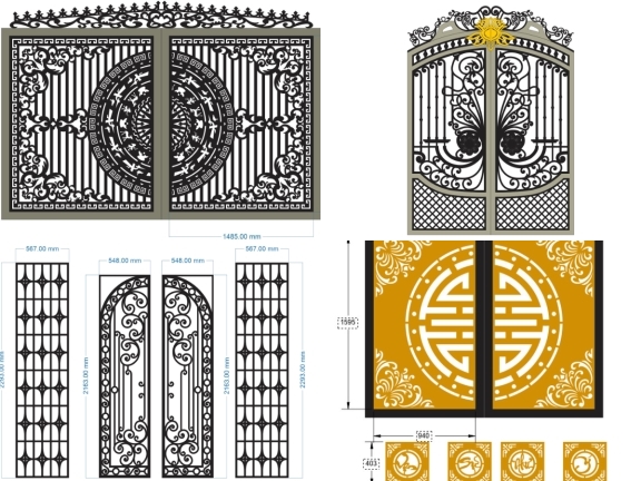 BST tổng hợp 20 file cổng 2 cánh đẹp mắt