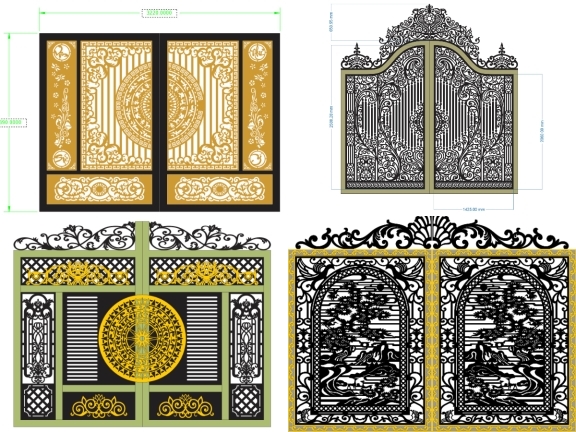 Tổng hợp 10 mẫu cổng 2 cánh hoa văn đẹp mắt