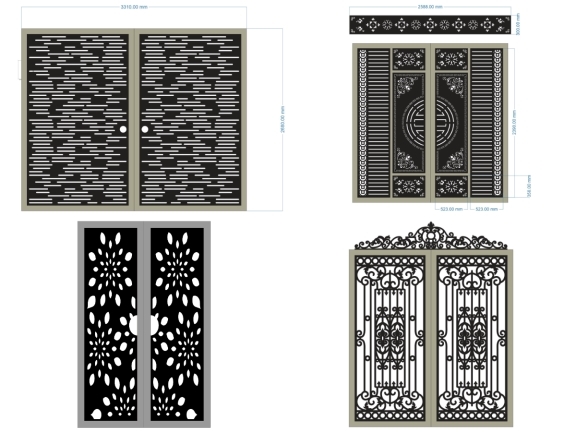 Tổng hợp 12 mẫu cổng 2 cánh nhà phố