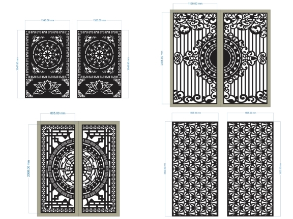 BST tổng hợp 10 mẫu cổng 2 cánh nhà phố