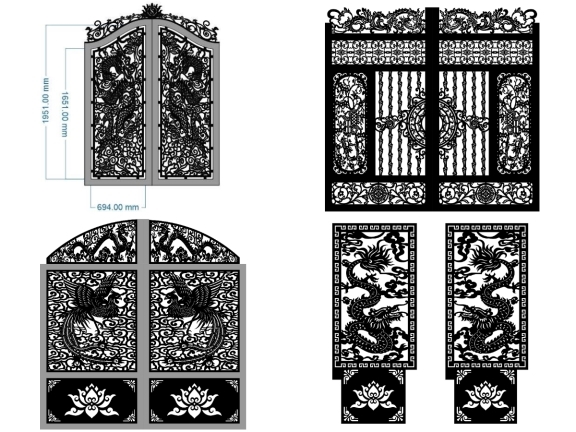 Tổng hợp 20 mẫu cổng 2 cánh rồng phượng đẹp mắt