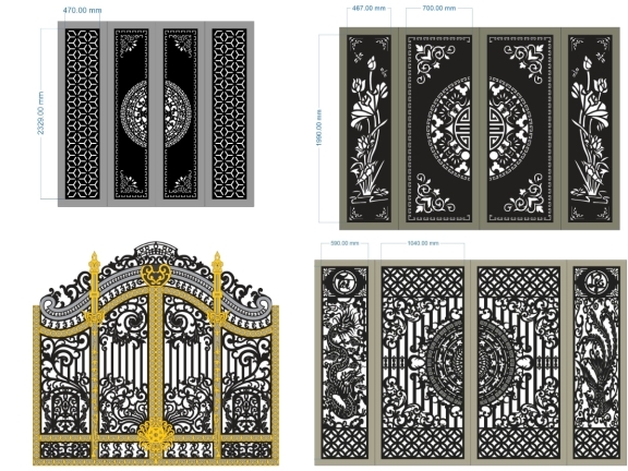 BST tổng hợp 12 mẫu cổng 4 cánh đẹp mắt