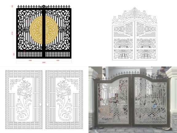 Tổng hợp 20 mẫu cổng giá rẻ 2 cánh mới