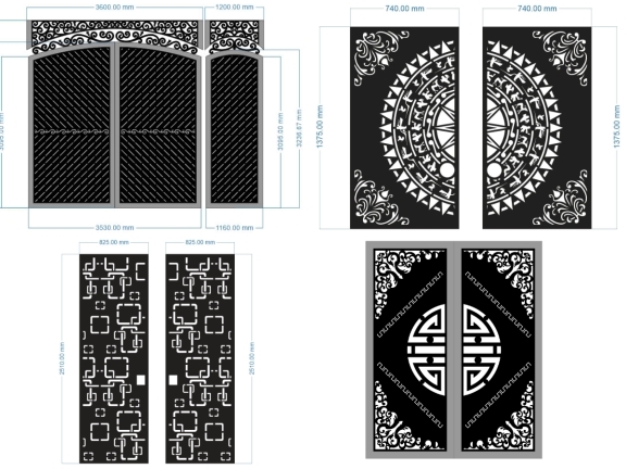 Tổng hợp 14 mẫu cổng hoa văn hiện đại