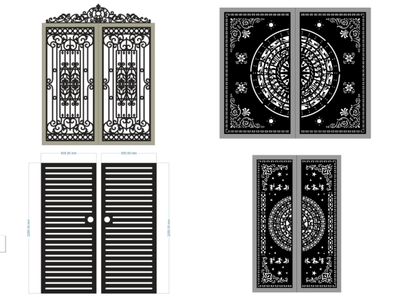 Tổng hợp 18 mẫu cổng 2 cánh hoa văn hiện đại đẹp
