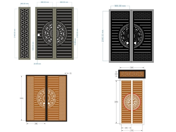 Tổng hợp 5 mẫu cổng 2 cánh trống đồng bông tuyết