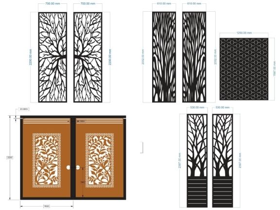 Tổng hợp 8 mẫu cổng 2 cánh cây lá