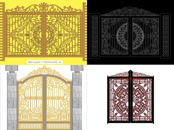 Tổng hợp mẫu cổng 2 cánh mái vòm giá rẻ