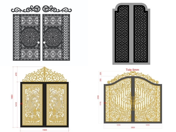 Tổng hợp 10 mẫu cổng 2 cánh mái vòm giá rẻ