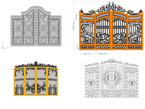 Top 10 mẫu cổng 4 cánh có vòm