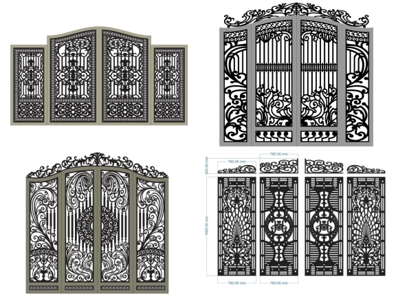 Tổng hợp 10 mẫu cổng 4 cánh có vòm đẹp mắt