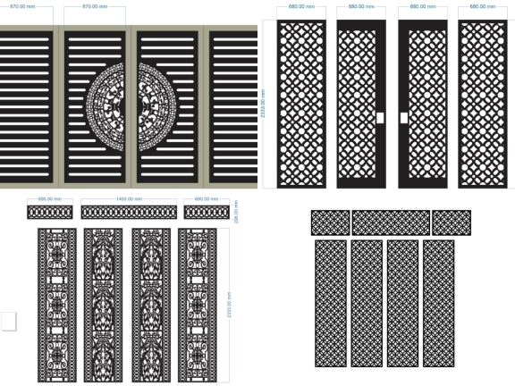 BST 10 mẫu cổng 4 cánh hoa văn đơn giản
