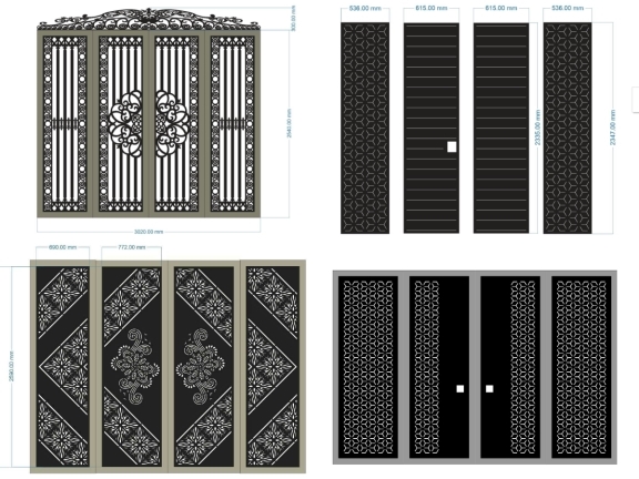 Top 10 mẫu cổng 4 cánh hoa văn đơn giản mà đẹp