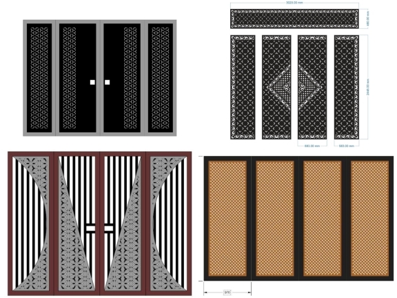 Top 10 mẫu cổng 4 cánh hoa văn đơn giản đẹp