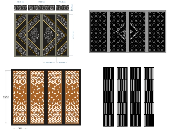 Bộ sưu tập 10 mẫu cổng 4 cánh hoa văn đơn giản đẹp mắt